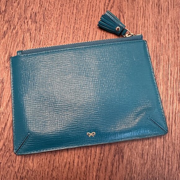 Anya Hindmarch Zip Card Case Pouch Wallet Clutch Amused Face Eyes 🫤 - Picture 3 of 7